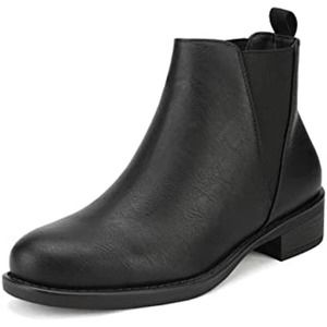 Low Heel Round Toe Ankle Booties Black Size 8.5 US